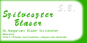 szilveszter blaser business card